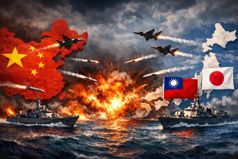 中國步步進逼，謝金河認為其實是「一直用力幫助日本及台灣」。（示意圖／AI生成）