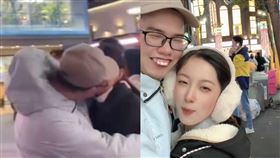 鄧佳華被拍到在西門町熱吻網美「來心」的短片，引起網友崩潰直呼「他都幸福了，我還在單身」。（圖／翻攝自Threads）

