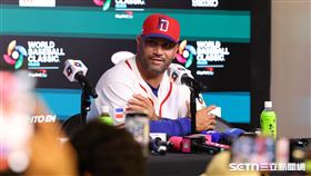WBC8強賽，多明尼加隊提前在7局「扣倒」韓國隊，總教練普侯斯（Albert Pujols）出席賽後記者會。（圖／特派記者劉彥池攝影）