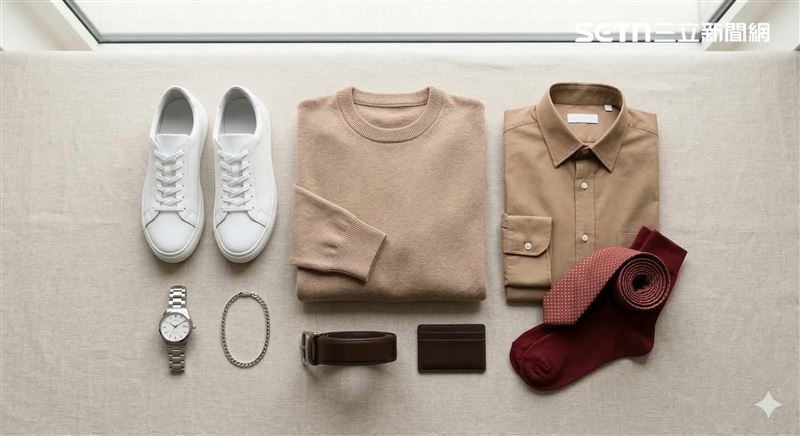 建議避開「全紅」穿搭,改以土系色(黃、咖、米)為主體,並輔以金系色(白、金、銀)來調和火氣。(圖/AI生成)