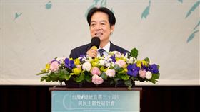 總統賴清德出席「台灣總統直選三十週年與民主韌性研討會」（圖／總統府提供） 