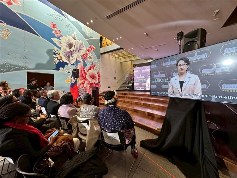 副總統蕭美琴特別錄製影片，肯定與會人員對性別平權和社會正義的努力。（圖／李芷儀提供）