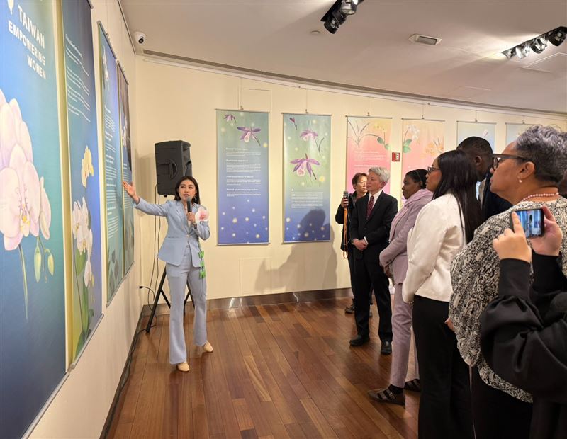 芷儀3/13 美東時間晚間8點向外賓導覽婦權與性別平等政策。（圖／李芷儀提供）