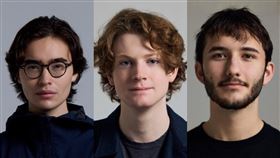 Aaru三位創辦人（左起科、芬克和凱斯勒）平均年齡不到20歲，靠著AI顛覆傳統真人市調，公司估值達到10億美元，晉升「獨角獸」。（翻攝自Ned Koh、Cam Fink、John Kessler／X平台）