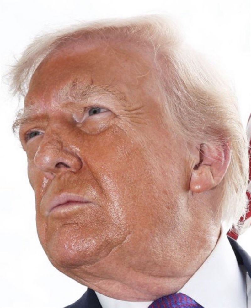 美伊戰爭的拉長已引發華爾街石油斷供擔憂，但美國總統川普14日仍語出驚人，稱或因「好玩」再轟詐伊朗石油中樞──哈爾克島。（圖／翻攝自X平台 @RpsAgainstTrump）