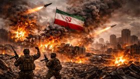 美以聯手空襲伊朗，中東局勢緊繃。（圖／AI生成示意圖）