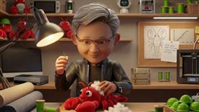 【GTC2026】NVIDIA GTC 2026在大會現場設立巨型看板，象徵AI新紀元正式開啟，吸引全球科技精英朝聖。輝達釋出的Q版宣傳照中，黃仁勳親手縫製「龍蝦」AI助手，象徵科技與人性的完美結合。（圖／翻攝自輝達官網） 