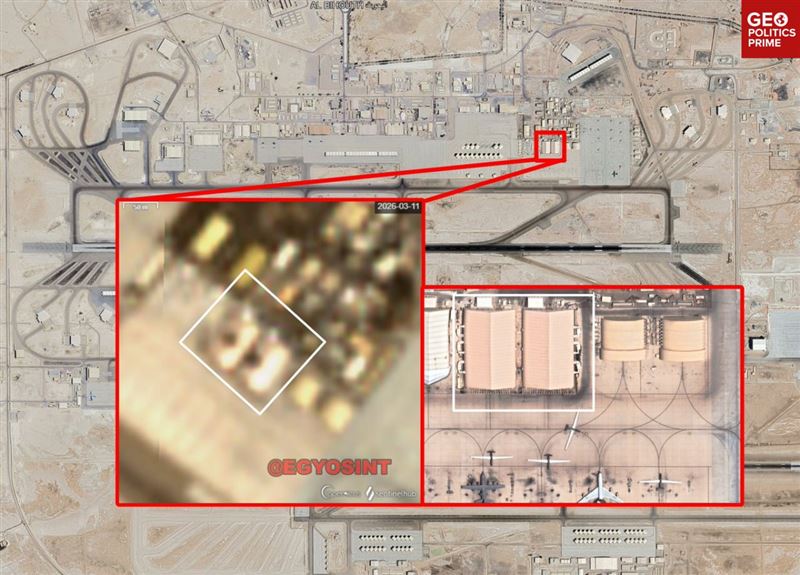 兩處「海神」無人機停放的機庫被毀。（圖／翻攝自X平台 @SprinterPress）