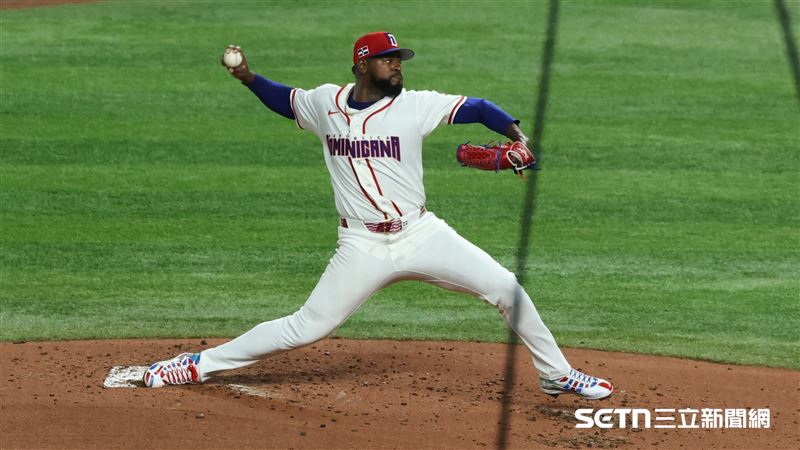 WBC4強賽，多明尼加先發投手塞維里諾（Luis Severino）。（圖／特派記者劉彥池攝影）