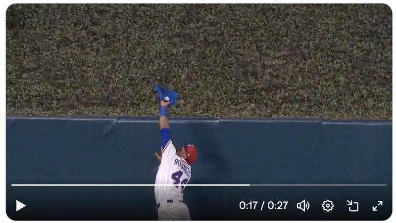 賈吉（Aaron Judge）全壘打遭羅德里奎茲（Julio Rodriguez）沒收。（圖／翻攝自WBC X）