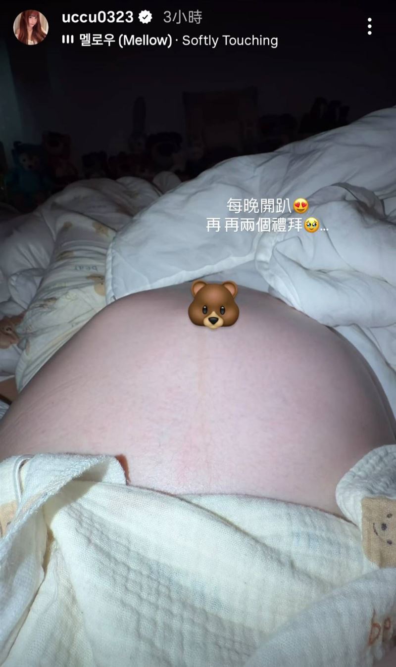 瑀熙PO出明顯胎動。（圖／翻攝自IG）