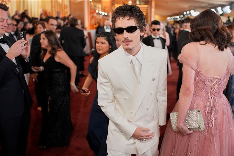 提摩西夏勒梅（Timoth&eacute;e Chalamet）入圍最佳男主角，但最終空手而回。（圖／美聯社／達志影像）
