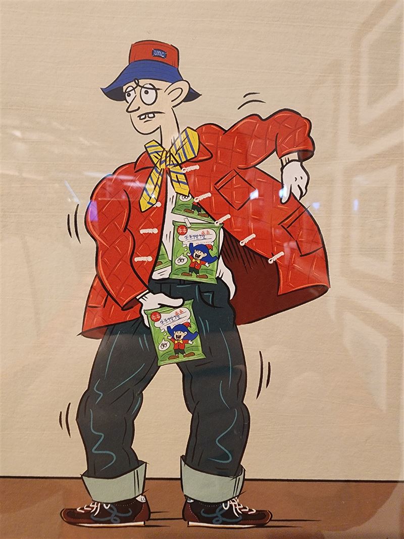 香港插畫家愛上台灣!「畫你不對勁的似顏畫」藝術展接地氣把國民零食「乖乖」畫入作品,網友驚呼太有梗。(圖/記者鍾志鵬攝影)