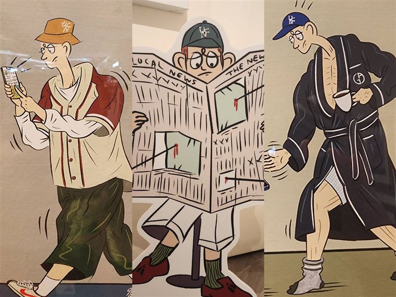 香港插畫家愛上台灣!「畫你不對勁的似顏畫」藝術展接地氣把國民零食「乖乖」畫入作品,網友驚呼太有梗。(圖/香港插畫家薛傳善提供)