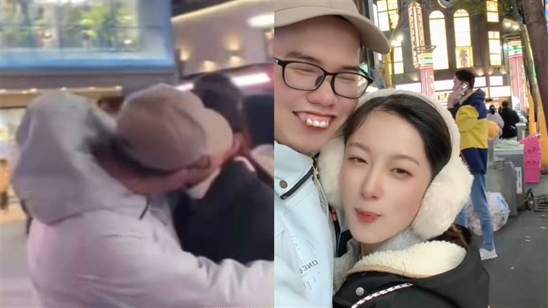 鄧佳華才發布與網美「來心」的甜蜜互動影片,2人甚至被拍到到在西門町熱吻。(圖/翻攝自Threads)