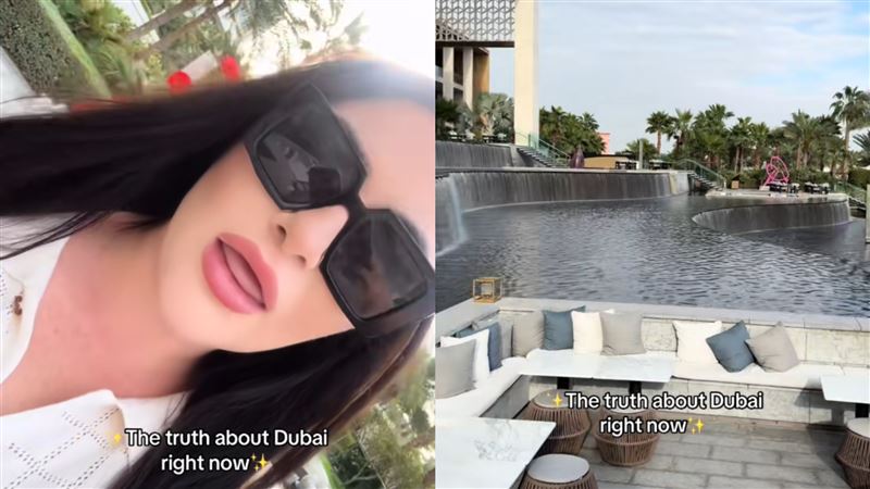 娜達克（Soudi Al Nadak）宣稱杜拜在逃難潮後交通更順暢、治安更好。（圖／翻攝自娜達克「TikTok」）