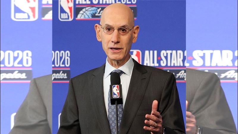 NBA聯盟總裁席爾瓦(Adam Silver)。(圖/翻攝自X平台 @Fullcourtpass)