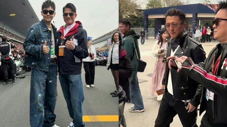 郭富城林志穎F1同框 凍齡顏值全網震撼