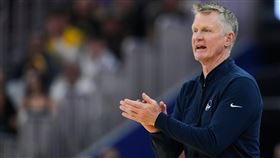 金州勇士隊總教練柯爾（Steve Kerr）正式達成個人執教生涯第600場勝利。（圖／美聯社／達志影像）