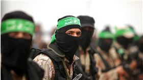 巴勒斯坦準政府及軍事組織「哈瑪斯」（Hamas）的武裝人員。（圖／達志／美聯社）
