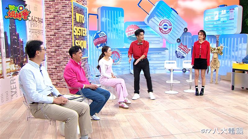 郭彥均(右二)在聽完曲艾玲(右三)故事後，大膽提出：「應該讓我老婆看這集！」(圖／八大提供)