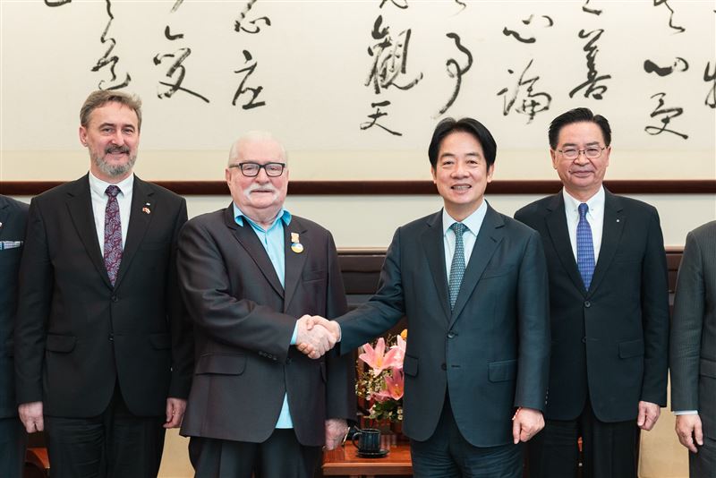 總統賴清德接見波蘭前總統華勒沙一行（圖／總統府提供）