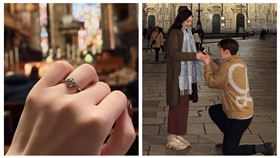 米鹿（右）下跪求婚成功。（圖／翻攝自IG @deerdeer_milu）