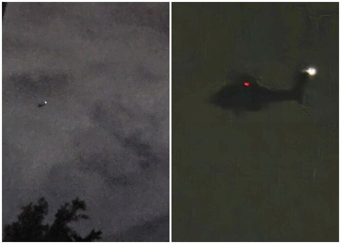 基隆多處今晚直升機低空盤旋，引起在地民眾熱議，「以為要打仗了」。(圖/翻攝基隆人日常粉專)