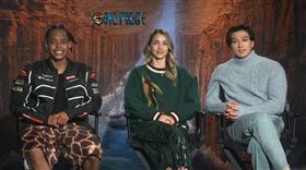 飾演索隆的新田真劍佑、娜美的艾蜜莉·拉德 (Emily Rudd)與騙人布的雅各·羅美洛 (Jacob Romero)接受台灣媒體訪問。（圖／Netflix提供） 