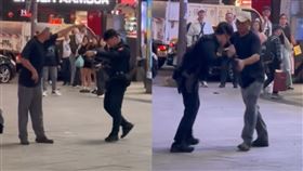 萬華酒醉伯咆哮三字經！警員大外割壓制失敗，火大抽棍畫面瘋傳。（圖／翻攝自Threads @10j_10.09）