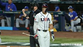 WBC冠軍戰，美國隊右外野手賈吉（Aaron Judge）遭到三振。（圖／特派記者劉彥池攝影）