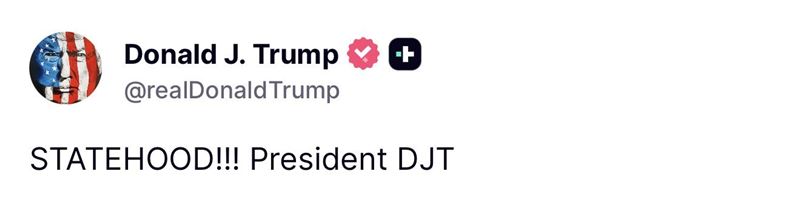 委內瑞拉擊敗美國，奪下首座WBC冠軍。美國總統川普的第一反應，竟不是為自家隊伍打氣，而是再度展露他的領土野心，發文寫下「建州!!!」（圖／翻攝自X平台 @OrlvndoA）