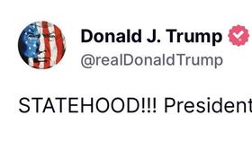 委內瑞拉擊敗美國，奪下首座WBC冠軍。美國總統川普的第一反應，竟不是為自家隊伍打氣，而是再度展露他的領土野心，發文寫下「建州!!!」（圖／翻攝自X平台 @OrlvndoA）