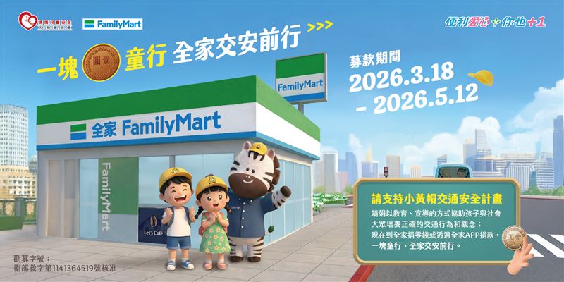 學童變身交安小偵探　全家攜靖娟推小黃帽交通安全公益計畫。（圖／靖娟基金會提供）