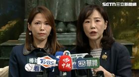 陳智菡（左）、尹乃菁（右）會商選舉合作協議會後受訪。（圖／翻攝畫面）