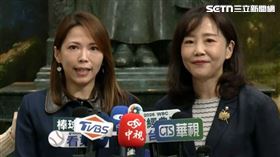 陳智菡（左）、尹乃菁（右）會商選舉合作協議會後受訪。（圖／翻攝畫面）