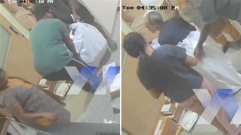 快遞員拆開袋子，發現裡面裝了老父親。（圖／翻攝自X）