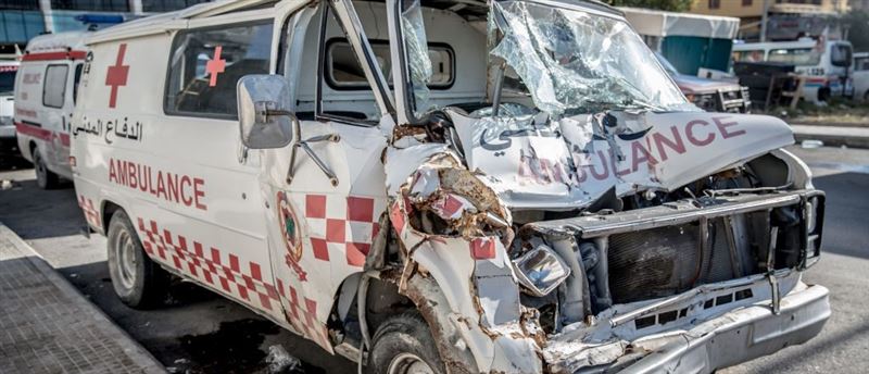 以色列打擊真主黨，但救人性命的救護車也成了攻擊目標。。（圖／翻攝自國際特赦組織網站）