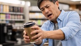 拿東西,咖啡杯。（圖／AI製圖）