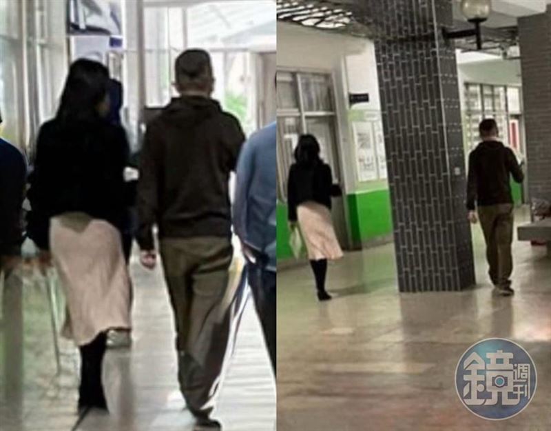 汪師與林師傳出不倫戀後，二人仍不避嫌在校園內同進同出。（讀者提供）