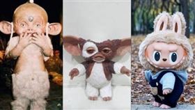 LABUBU（右）即將拍成真人版，網友不看好改編成果，留言直言「沒人想看」、「小精靈（中）進階版？」、「逼波（左）國際版？要不要這麼尷尬」。（圖／翻攝自網路）