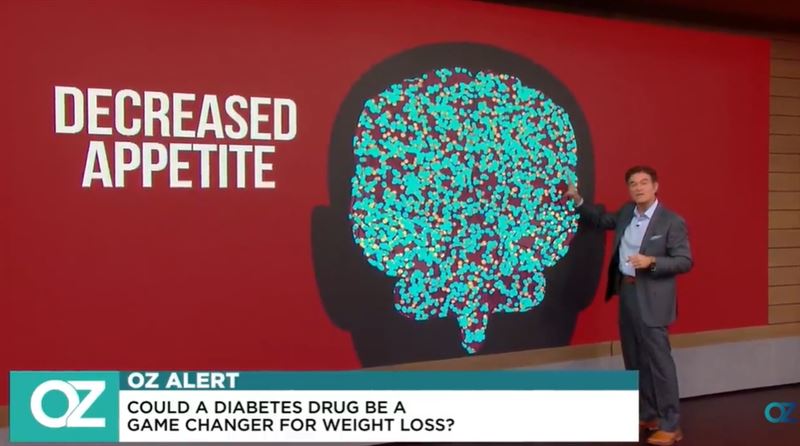 瘦瘦針橫掃全球！體態焦慮養出千億市場。馬斯克瘦13公斤靠它。歐普拉大讚瘦瘦針出現：是一種解脫，一種救贖，彷彿收到了一份厚禮！圖為奧茲醫生解釋瘦瘦針能減少食慾。（圖／翻攝自Doctor Oz《 OZ ALERT》YT）