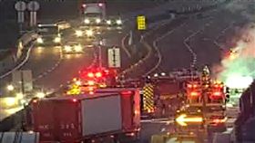 雲林,斗南,事故,交通,小組,貨車,車道,交流道,車禍,火燒車。（圖／翻攝自高公局官網）