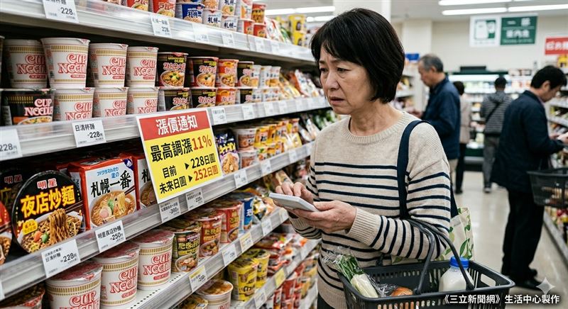 日本4大泡麵全漲價！鄉民崩潰：庶民美食變奢侈品（圖／《三立新聞網》生活中心製作）