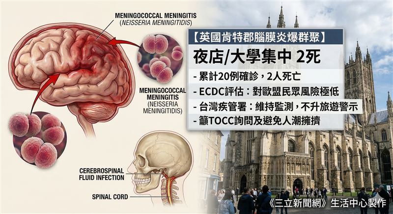 去過夜店當心！英國爆腦膜炎群聚「致死率達15%」4大症狀曝光（圖／《三立新聞網》生活中心製作）
