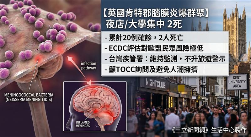 去過夜店當心！英國爆腦膜炎群聚「致死率達15%」4大症狀曝光（圖／《三立新聞網》生活中心製作）