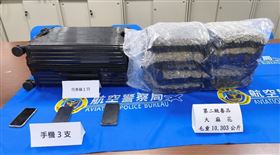 大麻,航警局,桃園機場,入境,行李箱（圖／翻攝畫面）
