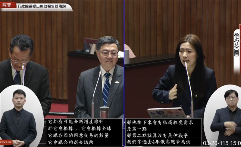 卓榮泰勸支持軍購 徐巧芯回「這句」