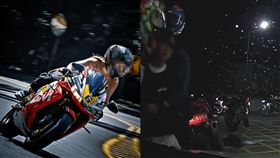 「重機甜心」陳女過去騎乘影片也被網友挖出，她不僅疑危險超車，更在撞擊三角錐後，對其他關心的汽車駕駛爆氣回嗆。（圖／翻攝自陳女臉書、WoWtchout - 地圖型行車影像分享平台YouTube）