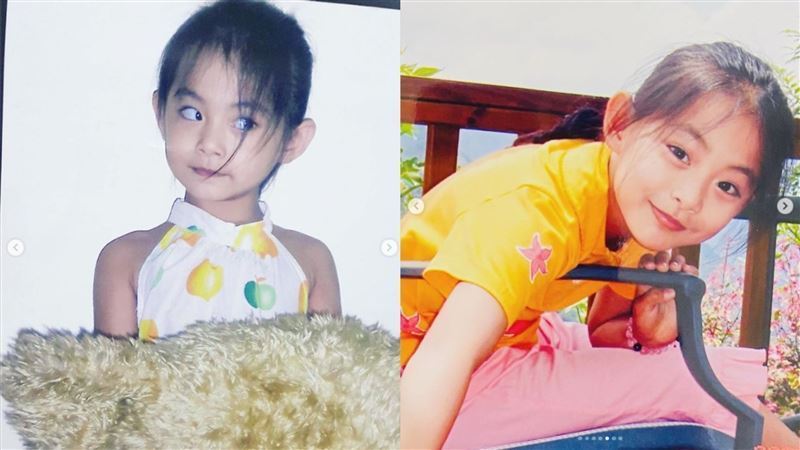 周子瑜小時候圓滾滾的眼睛加上櫻桃小嘴,精緻的臉蛋和現在差距不遠。(圖/翻攝自周子瑜IG)